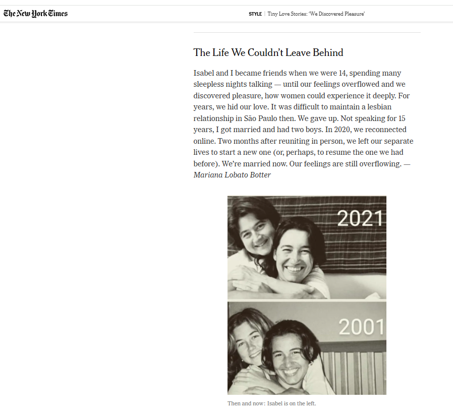 Imagem matéria New York Times com Mari Lobato Botter